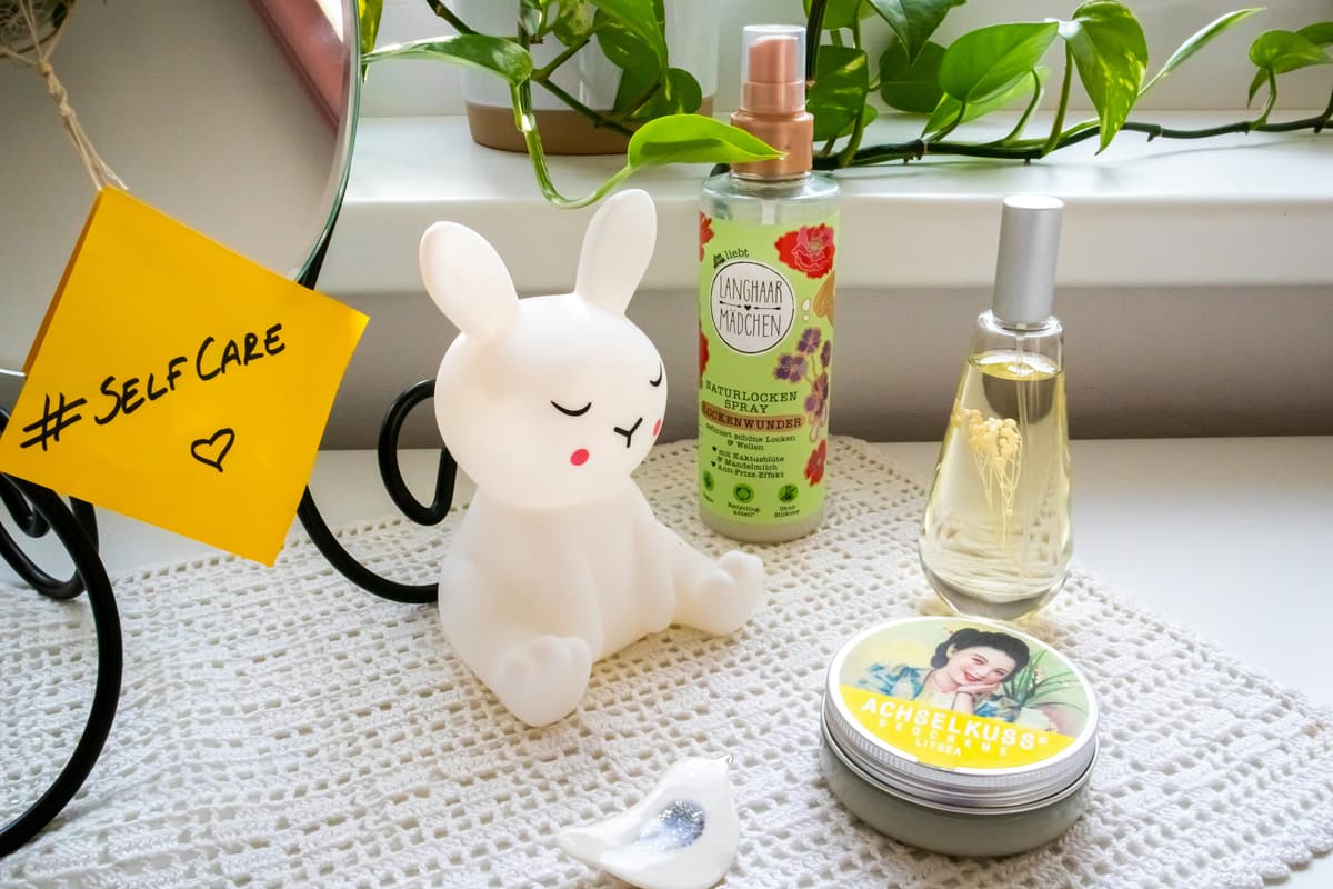 A cute object and beauty care products
