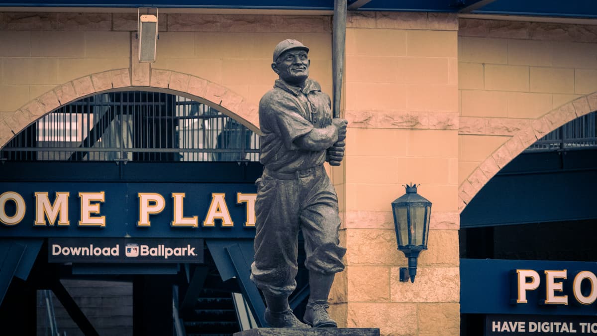 The statue of Honus Wagner at the entrance of PNC Park in Pittsburgh, Pennsylvania